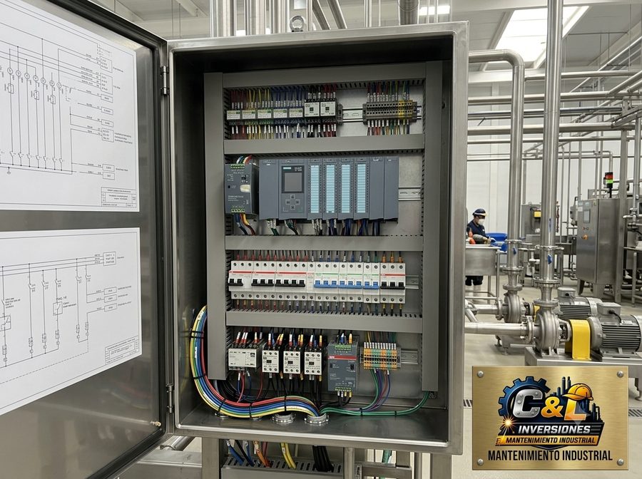 Gabinete de control eléctrico, PLC y cableado estructurado